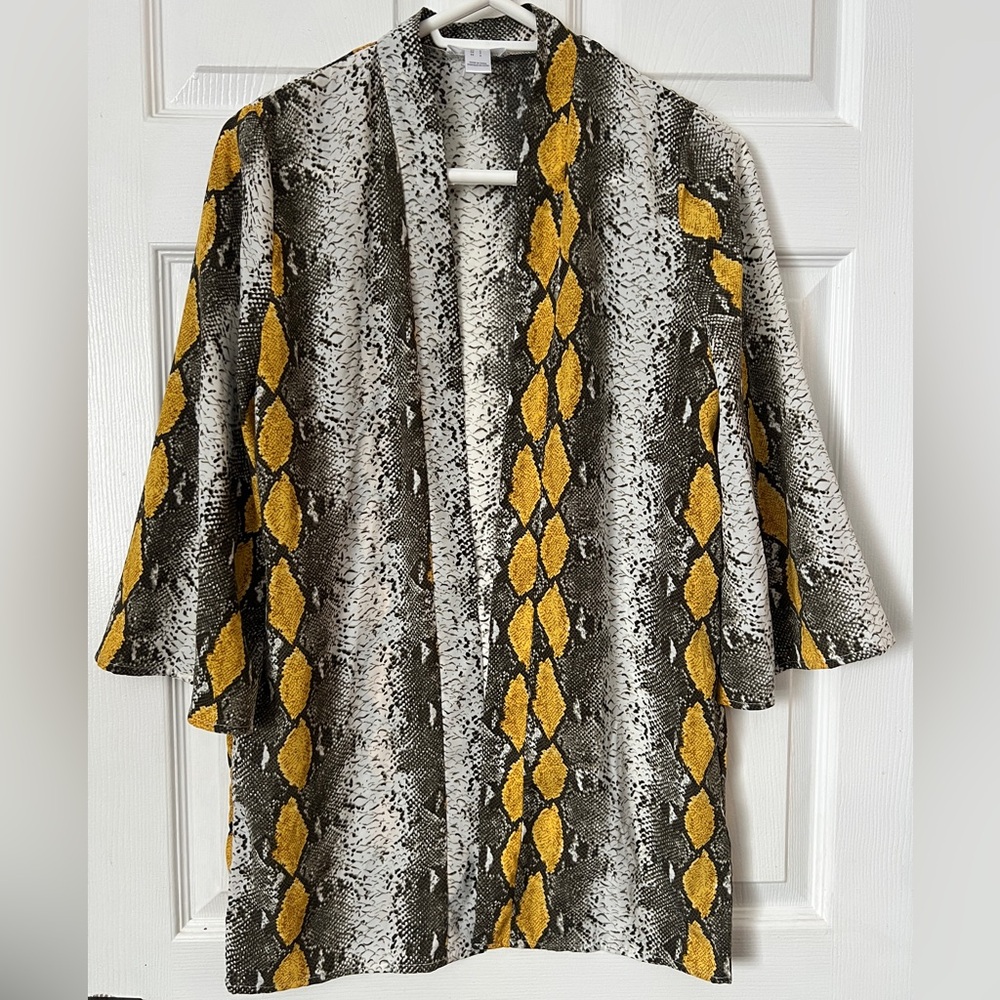 Snake Print lightweight kimono cover up boho resort layer vacation contemporary